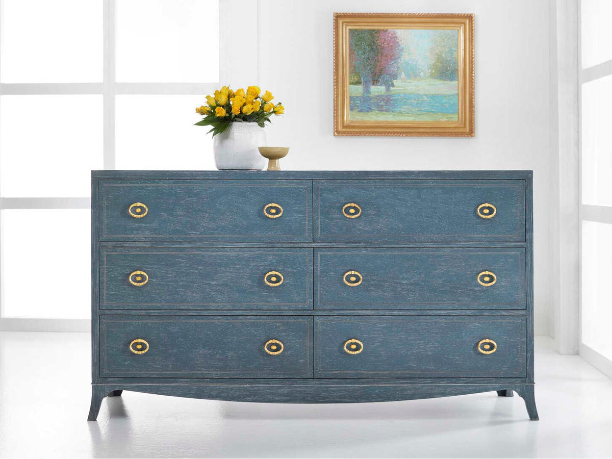 Arundel 6-Drawer Double Dresser Blue Distressed Finish
