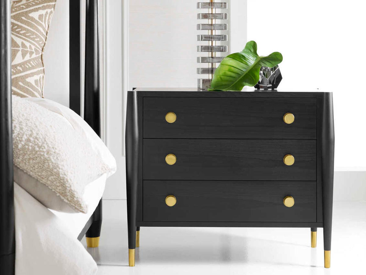 Concourde 3-Drawers Nightstand with Ebony Painted Finish