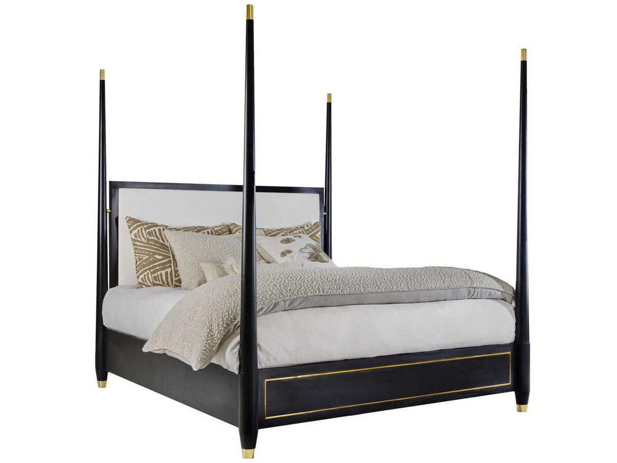 Concourde Black Wood King Four Poster Bedroom Set
