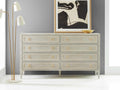 Gustavian Gray Double Dresser with Gold Leaf Detailing