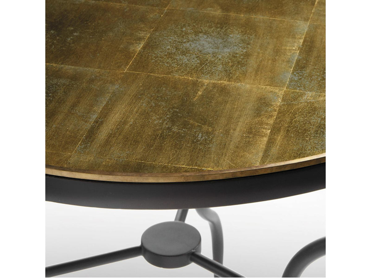 Round Glass End Table with Gold Leaf Eglimose Top