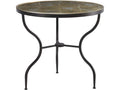 Round Glass End Table with Gold Leaf Eglimose Top