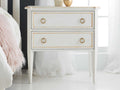 Covington 2-Drawer Nightstand in Brushed White with Gold Leaf Detailing