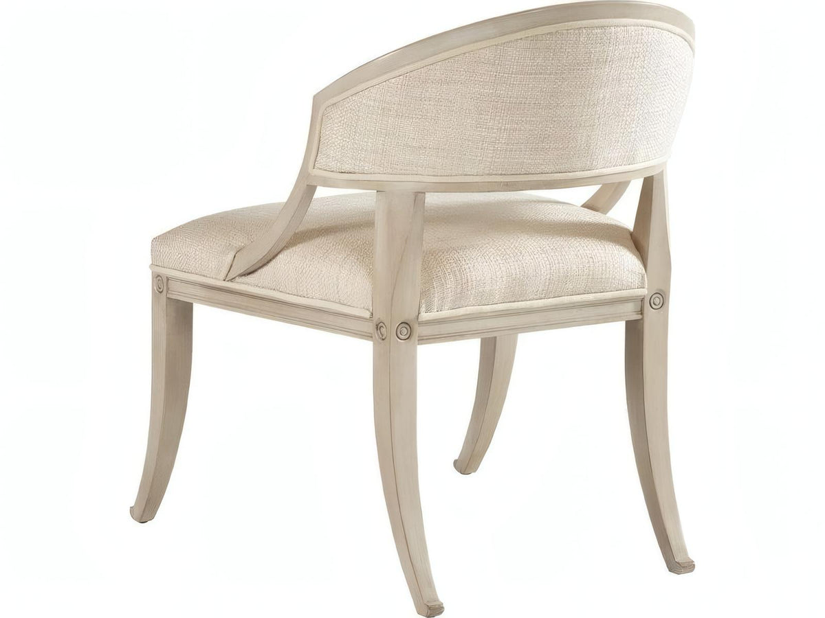 Inese Upholstered Armless Dining Side Chair in White Hardwood