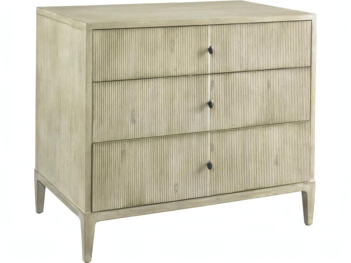 The Reedy 3-Drawer Nightstand in Beige Ash Wood