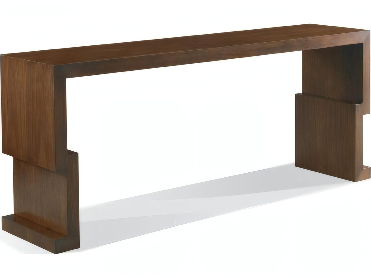 Kang Rectangular Wood Console Table in Maple and Walnut Veneers