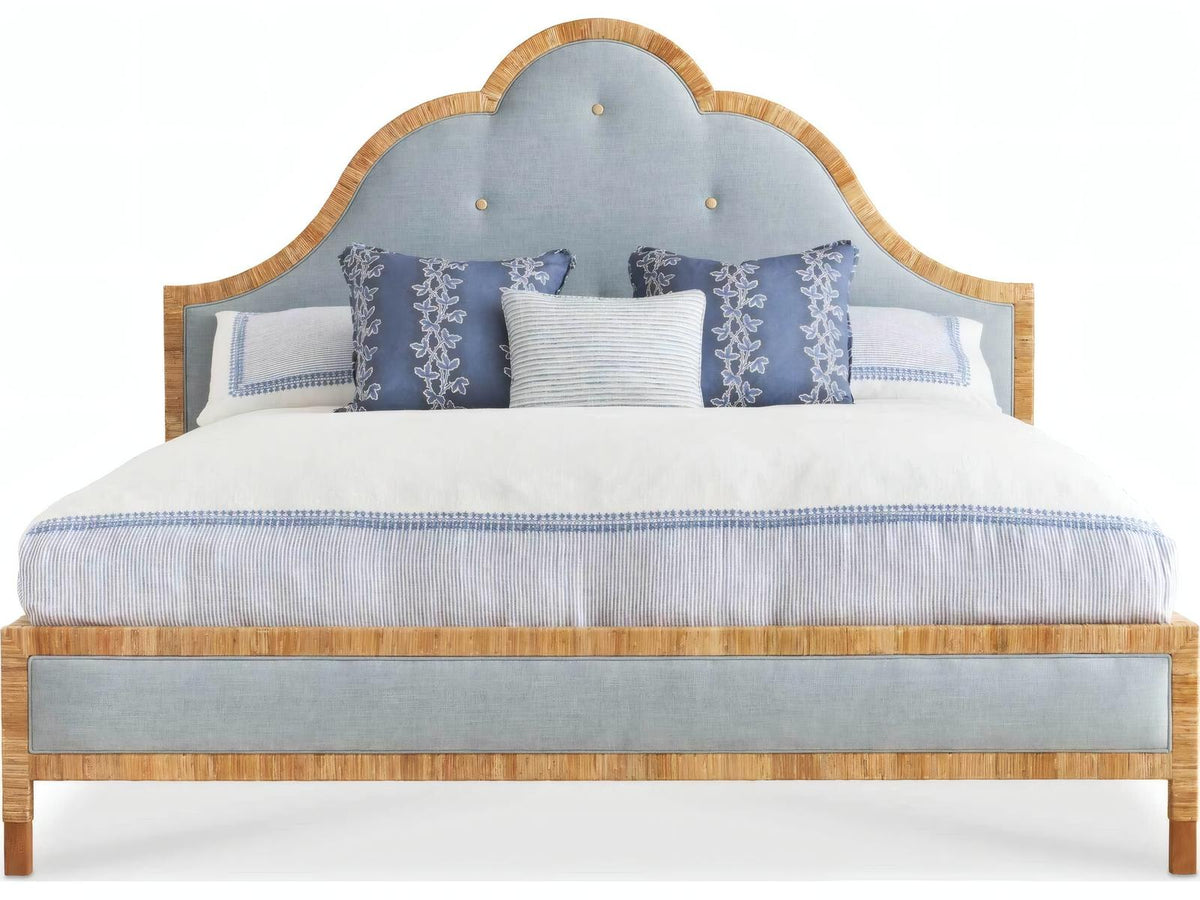 Sloane Upholstered King Panel Bed in Brown Hardwood