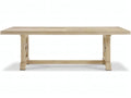 Benjamin 92-Inch Rectangular Wood Dining Table Oak with Antiqued Brass Accents