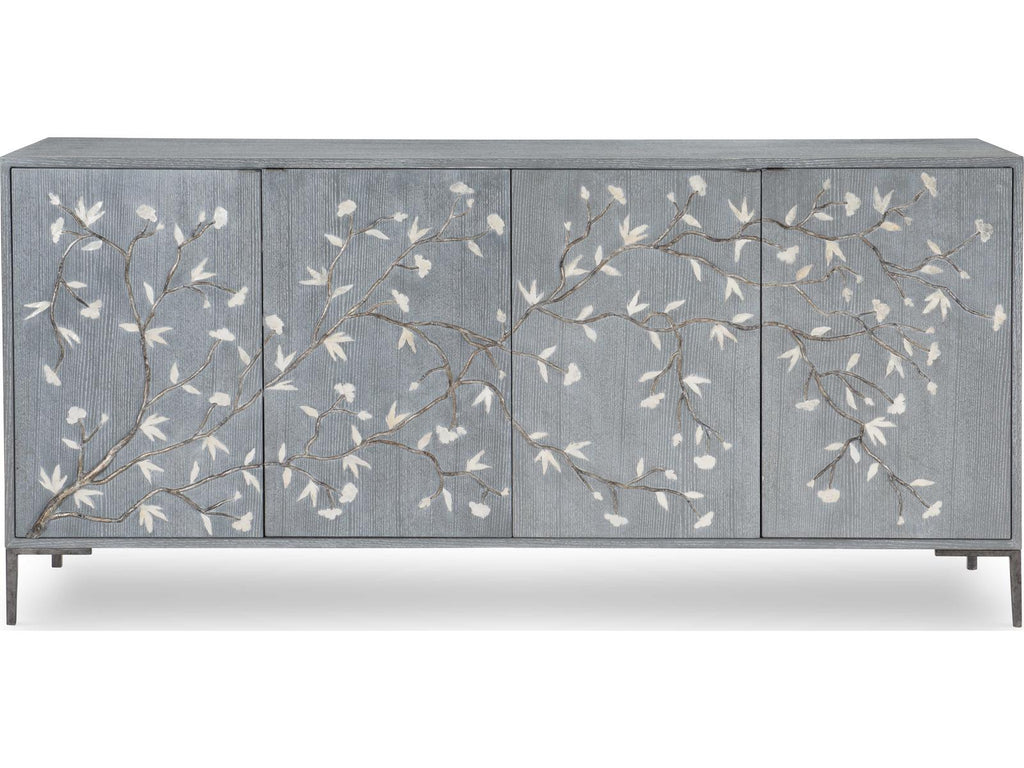 Blossom 78-Inch Gray Lacquered Walnut Chiffonier Sideboard