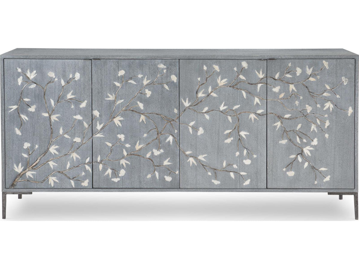 Blossom 78-Inch Gray Lacquered Walnut Chiffonier Sideboard