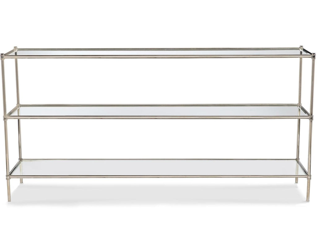 Nova Refined Nickel and Glass Console Table