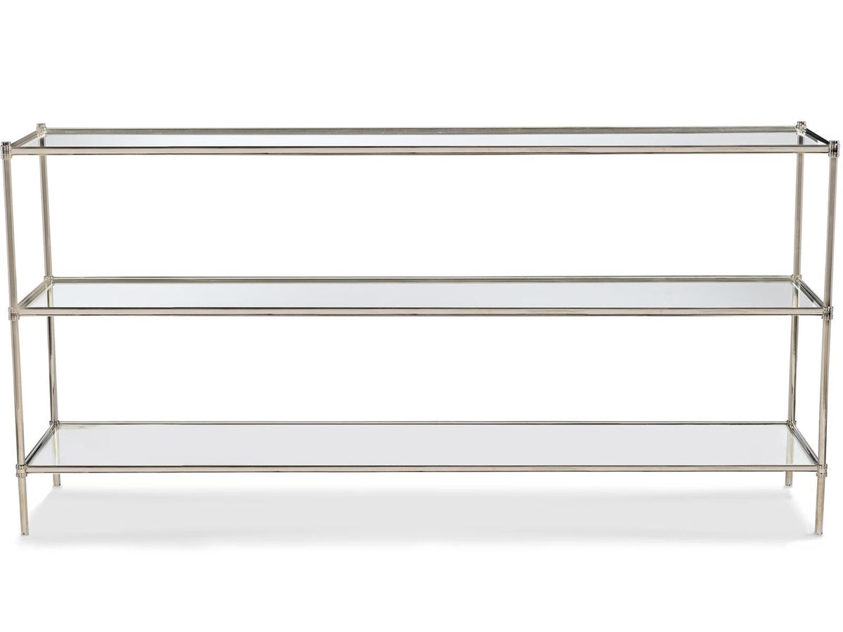 Nova Refined Nickel and Glass Console Table