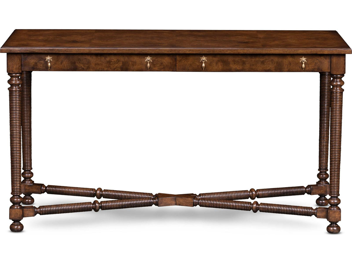Owen Rectangular Wood Console Table with Oak Burl Top