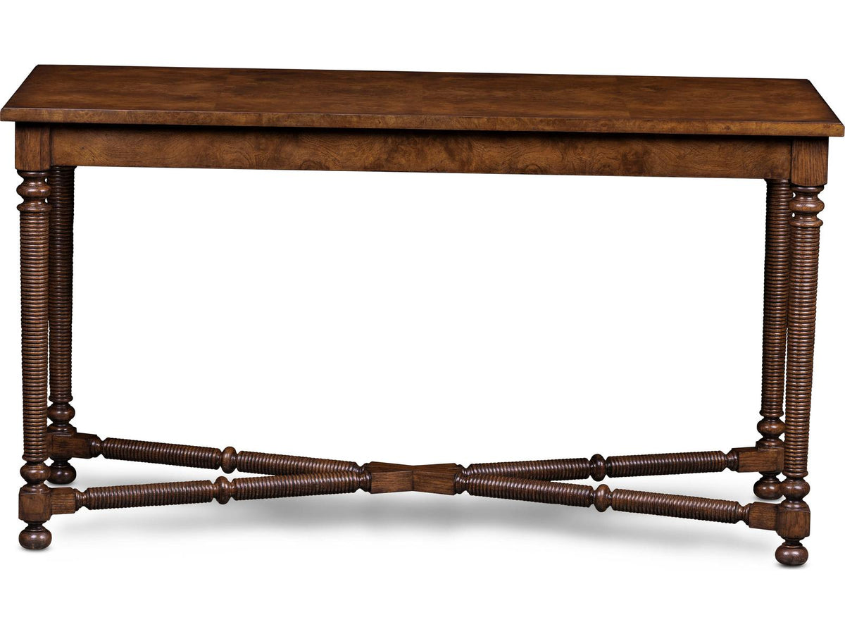 Owen Rectangular Wood Console Table with Oak Burl Top