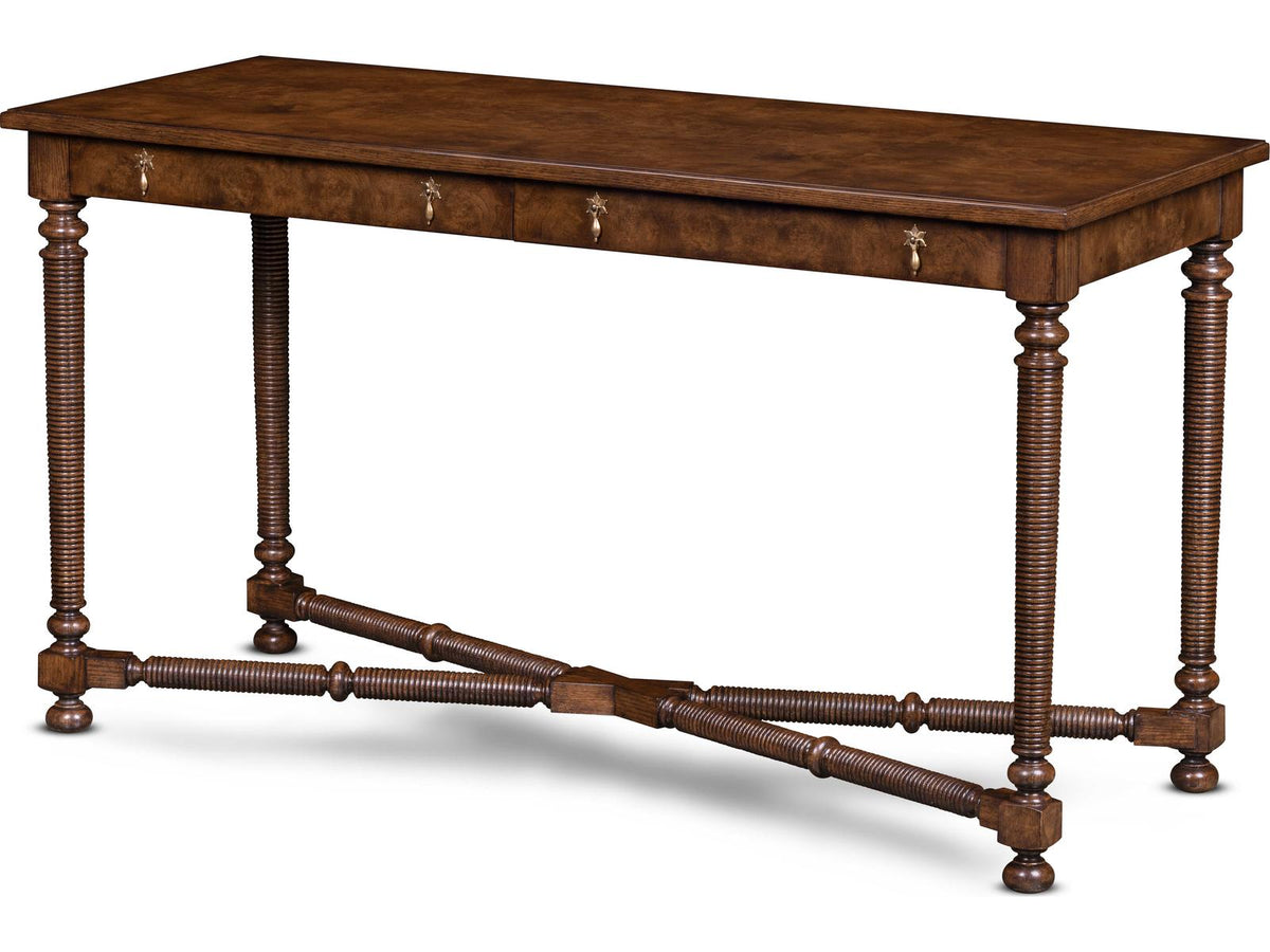 Owen Rectangular Wood Console Table with Oak Burl Top