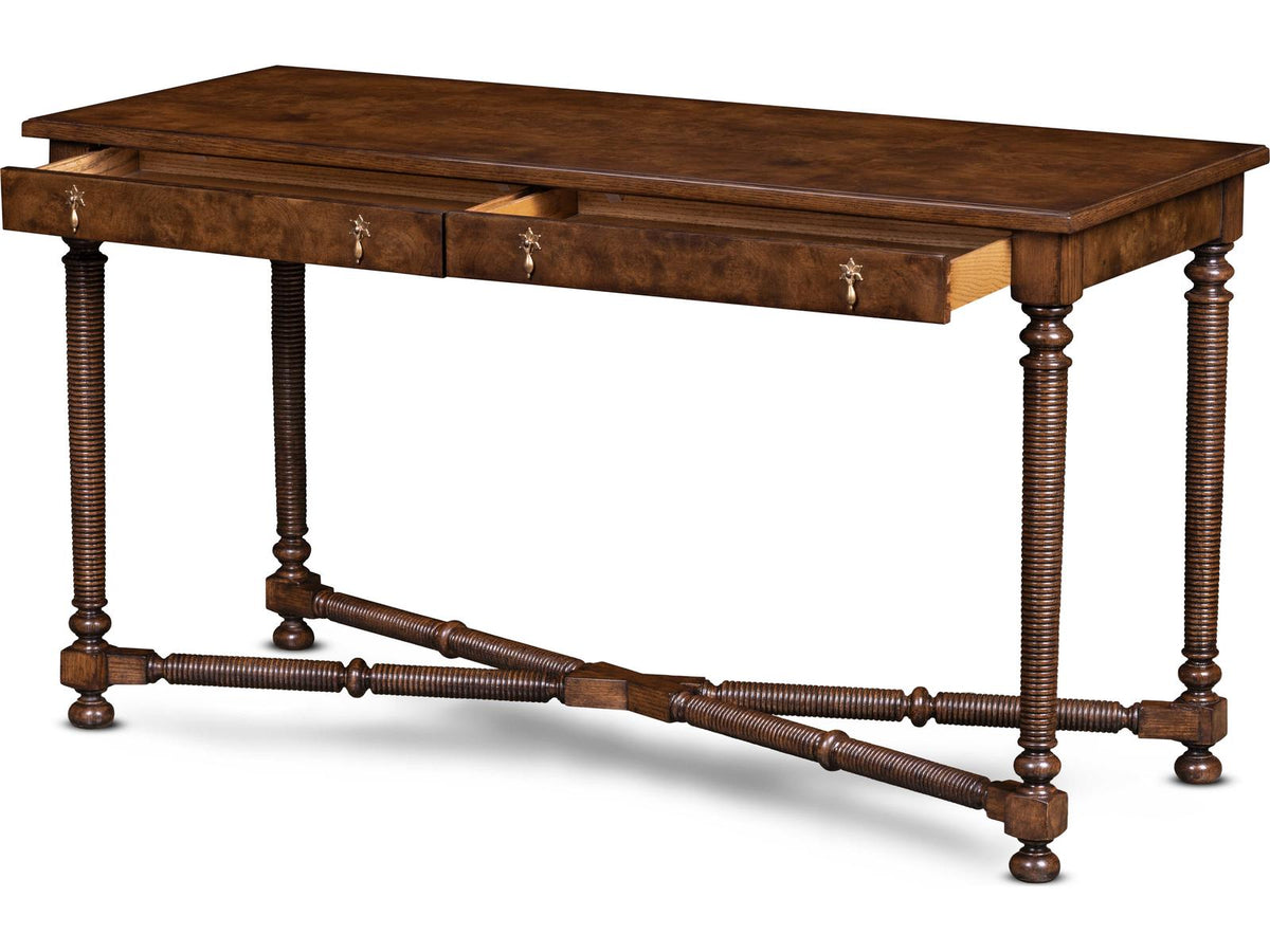Owen Rectangular Wood Console Table with Oak Burl Top