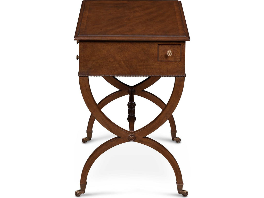 Mg Rectangular Wood End Table with Brass Casters
