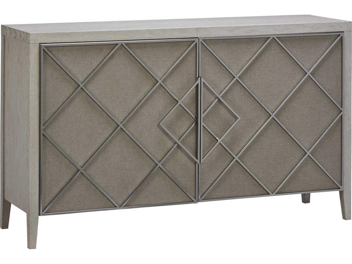 Ensemble Credenza Sideboard with Ash Veneer and Linen Wrapped Doors