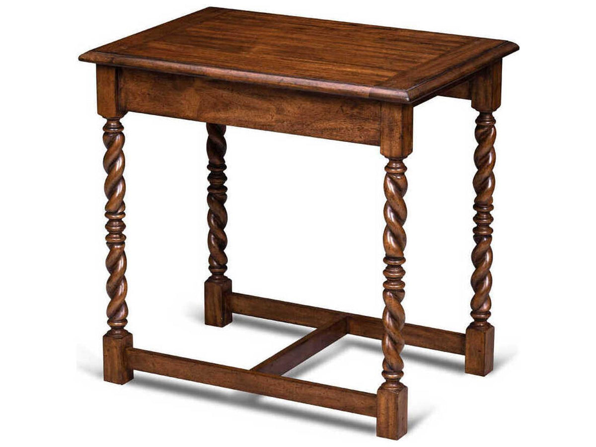 Serpentine Rectangular Wood End Table