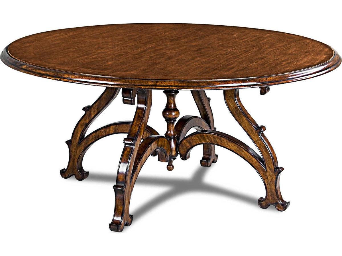 Shepard Round Wood Hand Planed Dining Table with Wrought Iron