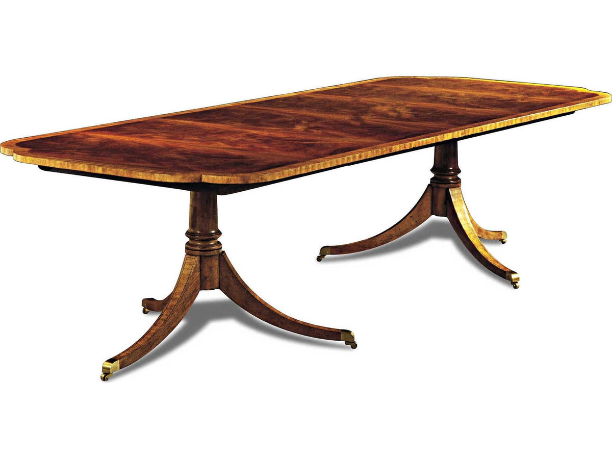 Zephyr Rectangular Mahogany Dining Table with Brass Casters