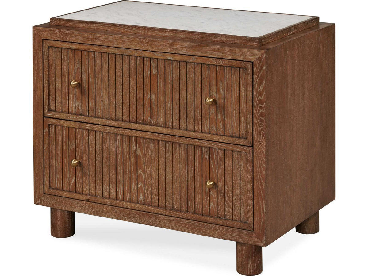 Mg 2-Drawer Nightstand in Brown Wood