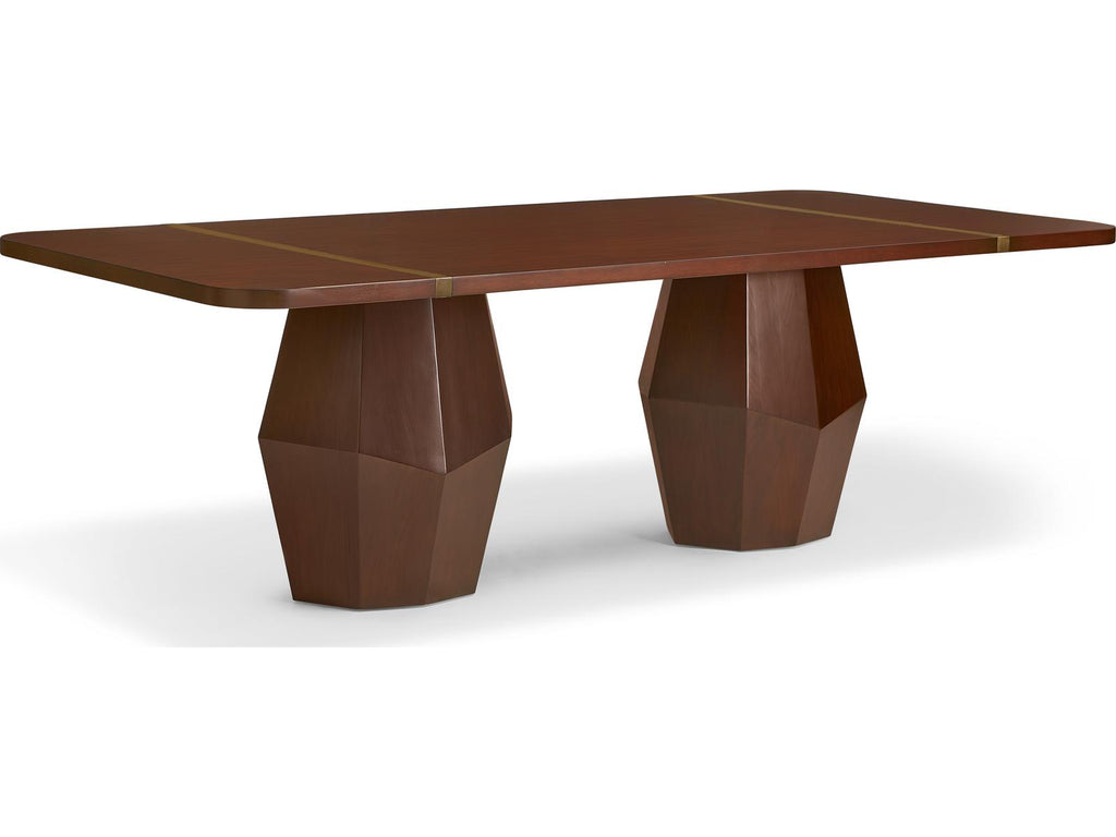Serenity Rectangle Dining Table in Mahogany with Geometric Bases