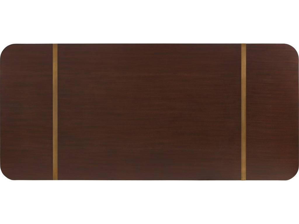Serenity Rectangle Dining Table in Mahogany with Geometric Bases
