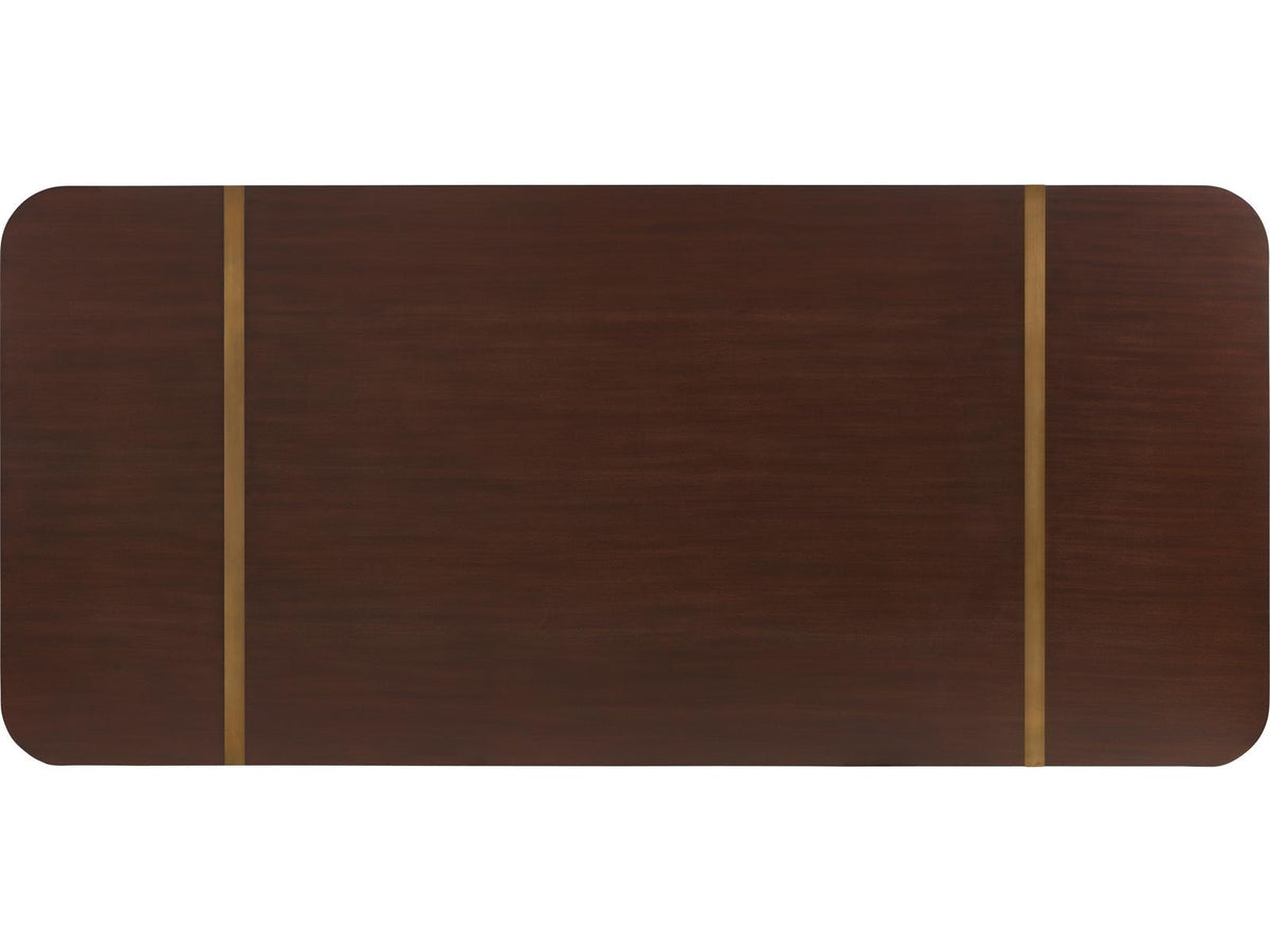 Serenity Rectangle Dining Table in Mahogany with Geometric Bases
