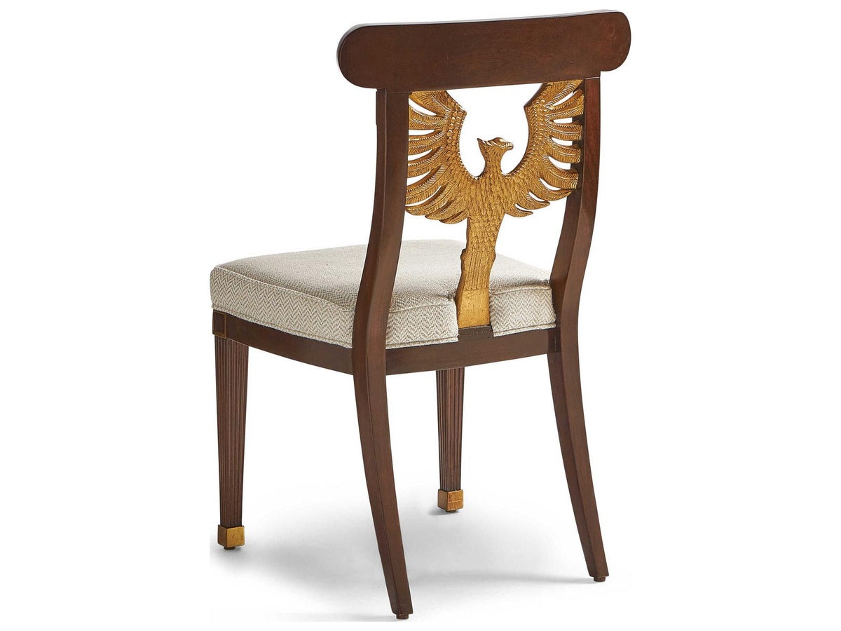 Phoenix Dining Side Chair in Mahogany with Gold Leaf Accents