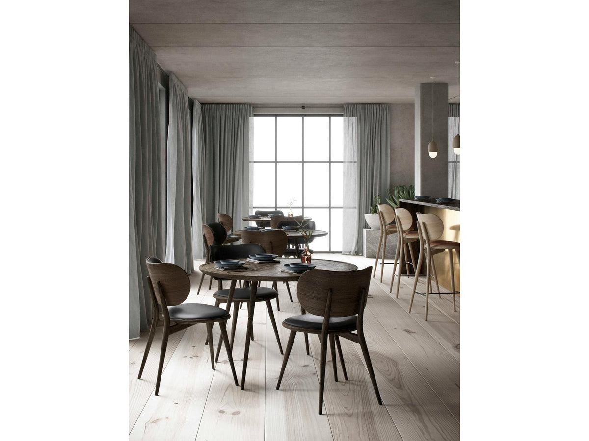 The Dining Chair Leather Brown Upholstered Side Dining Chair