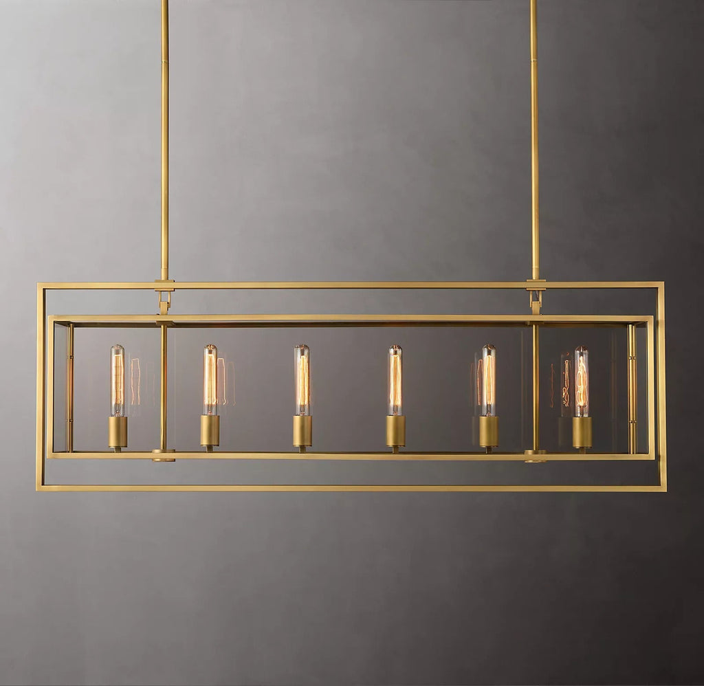 Michael Beck Rectangular Chandelier 54" For Living Room