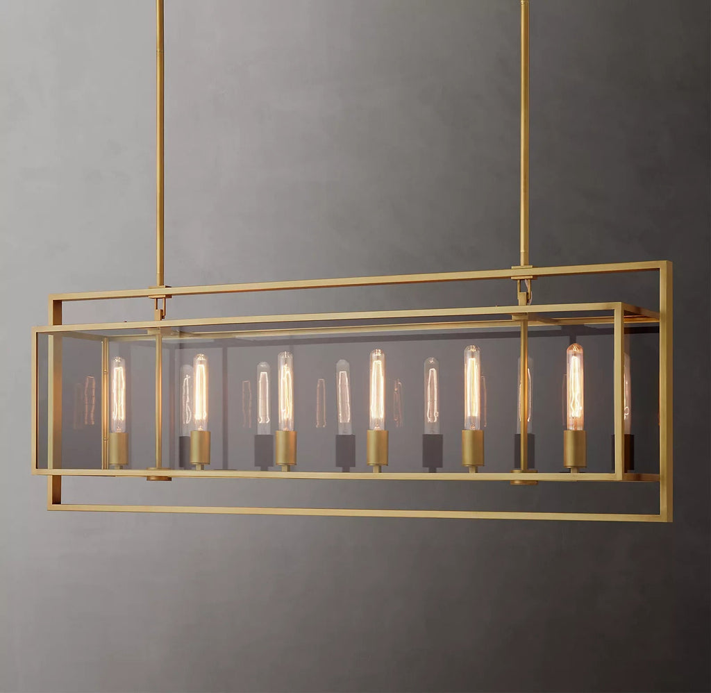 Michael Beck Rectangular Chandelier 54" For Living Room