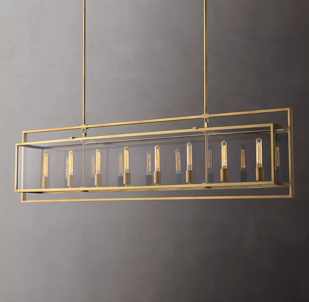 Michael Beck Rectangular Chandelier 72" For Living Room