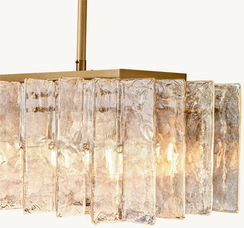 Lattice Smoke Glass Rectangular Chandelier