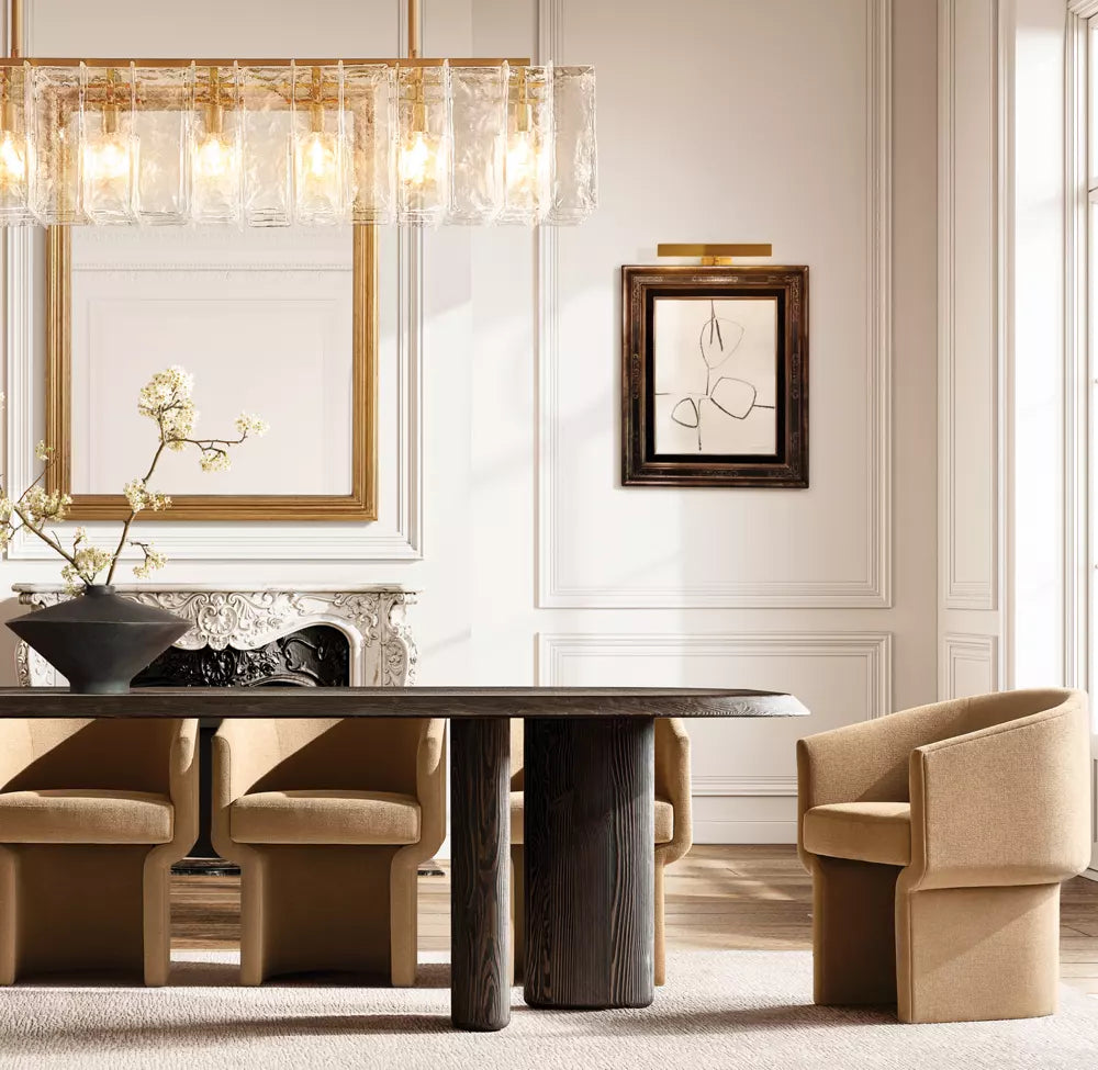Lattice Smoke Glass Rectangular Chandelier