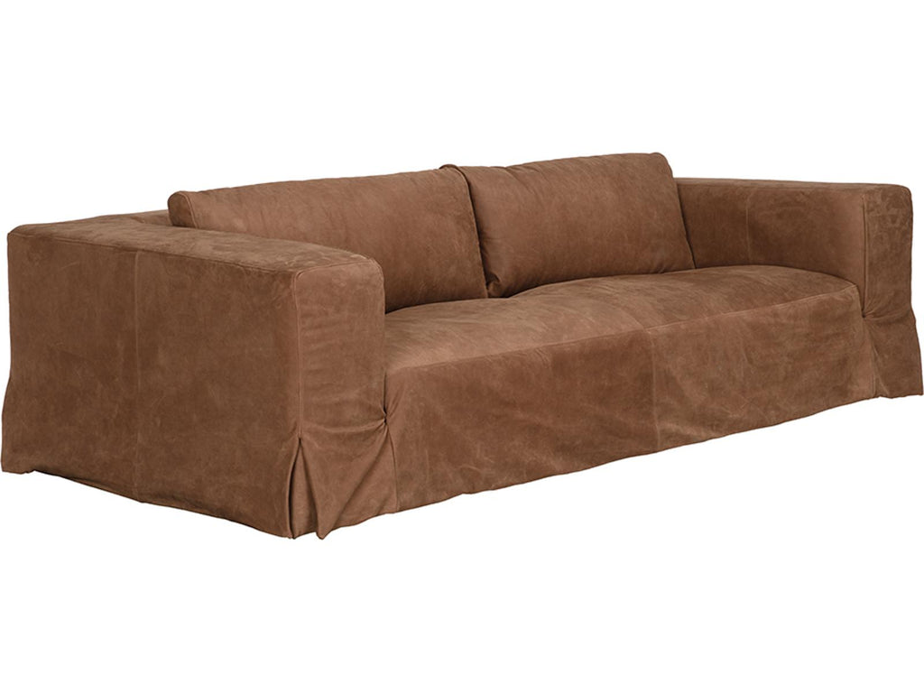 Plato 3-Seat Orris Brown Leather Sofa