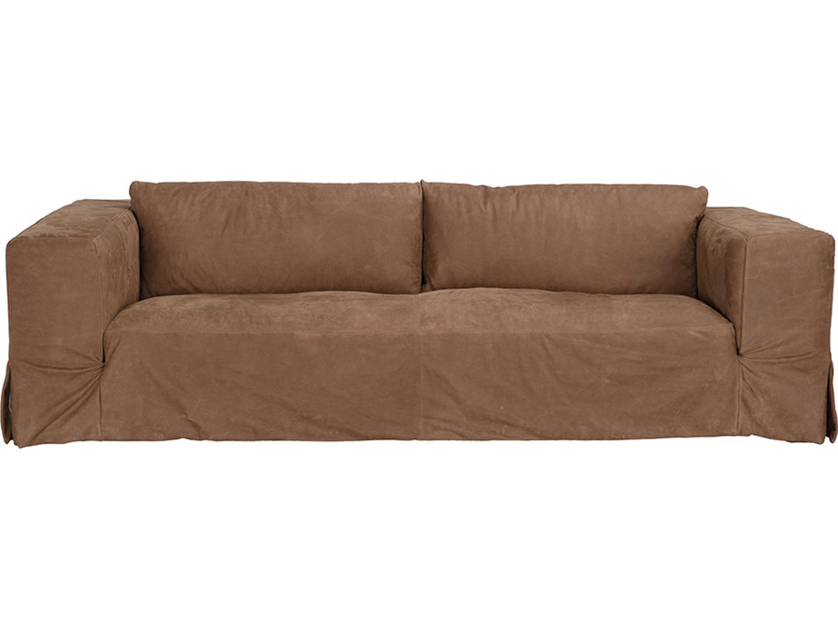 Plato 3-Seat Orris Brown Leather Sofa