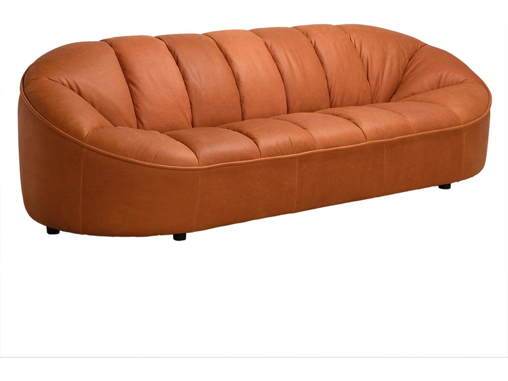 Amadeus 3-Seat Contemporary Leather Sofa in Roman Red