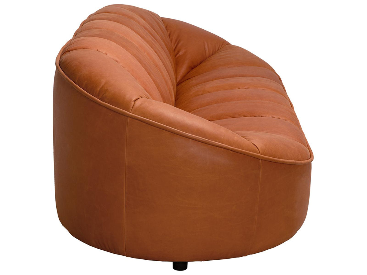 Amadeus 3-Seat Contemporary Leather Sofa in Roman Red