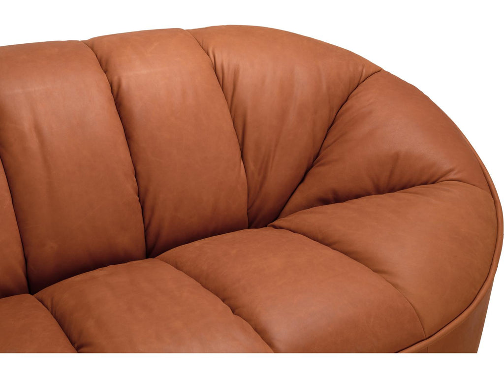 Amadeus 3-Seat Contemporary Leather Sofa in Roman Red
