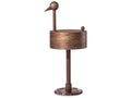 Rara Avis Round End Table in Walnut with Rosso Levanto Marble Base