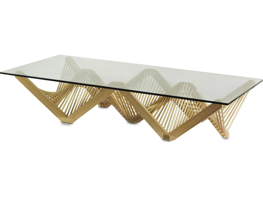 Geo Rectangular Glass Natural Coffee Table