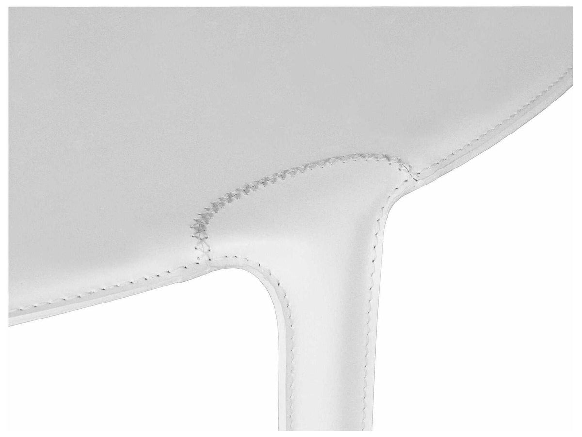 Libro Round Leather White Coffee Table