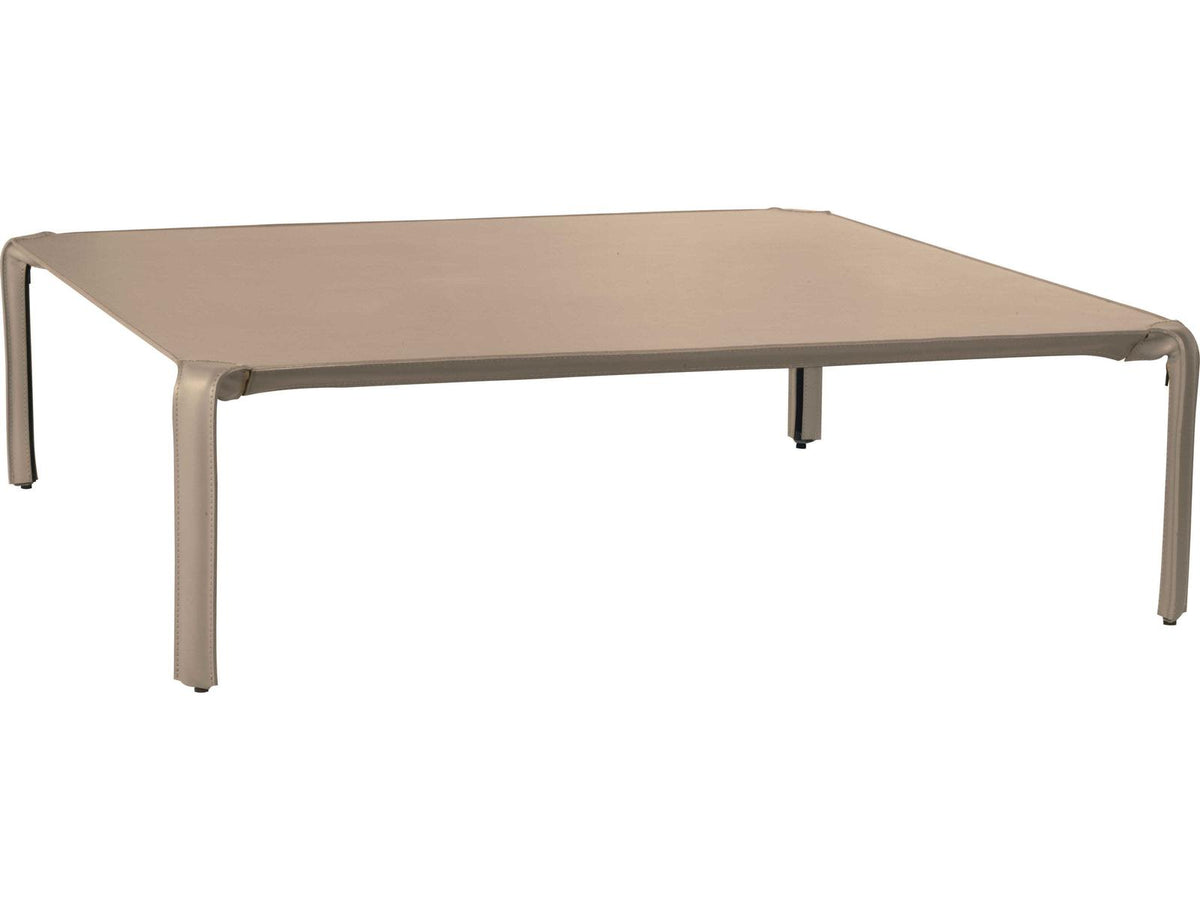 Libro Square Leather Taupe Coffee Table