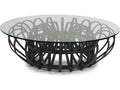 Aiden Round Glass Black Coffee Table