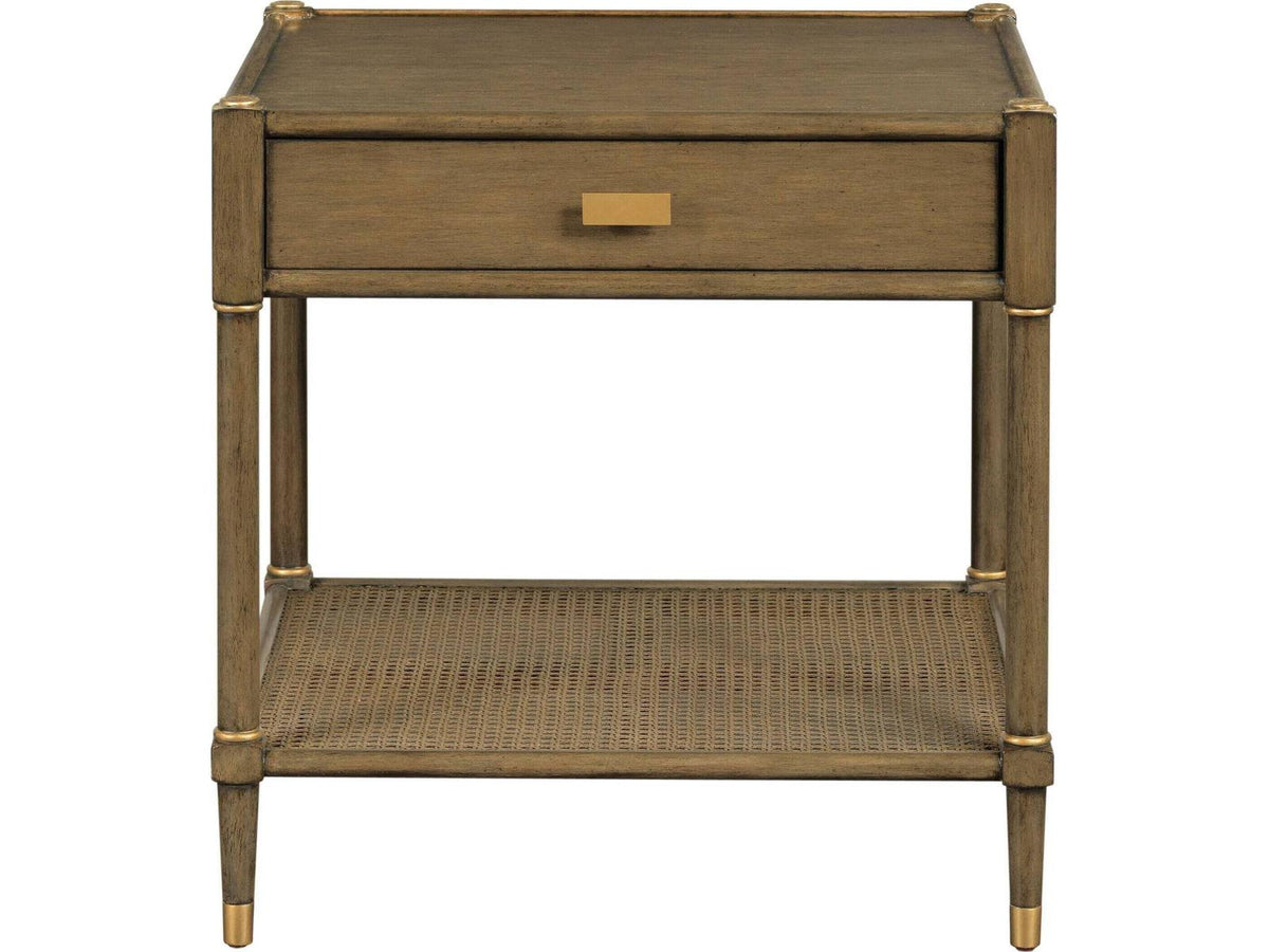 Rectangular End Table with Tier in Light Walnut