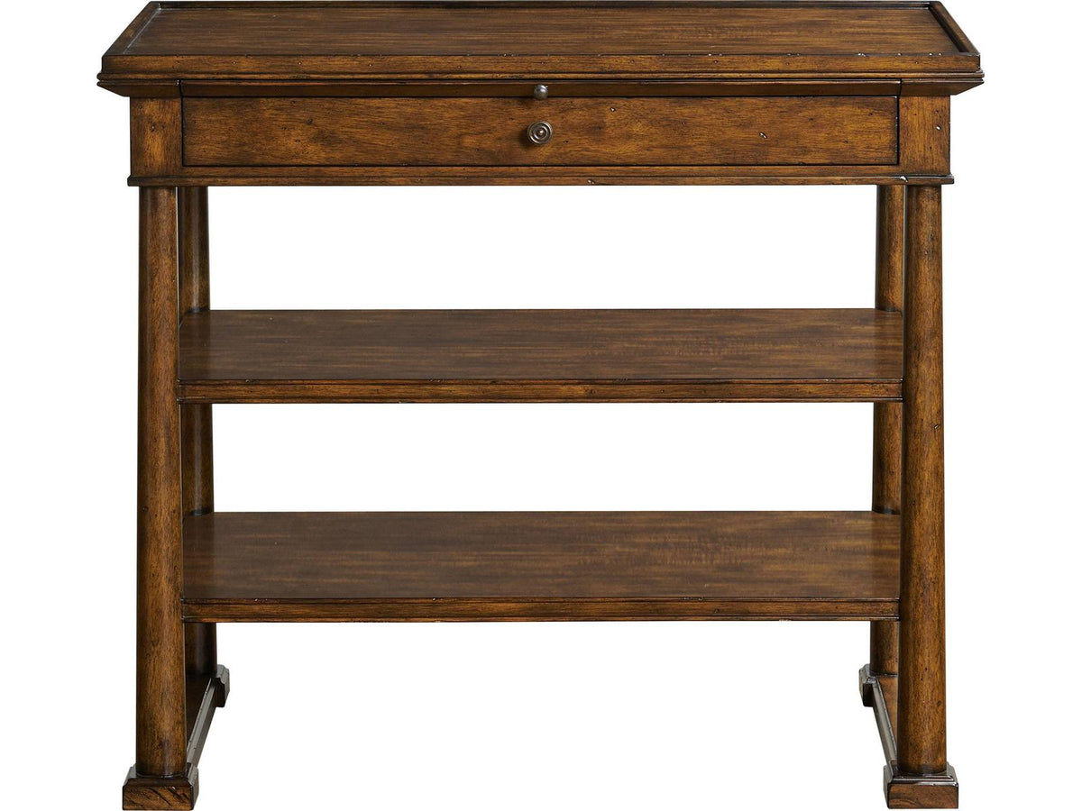 French Tier Rectangular Wood End Table in Walnut
