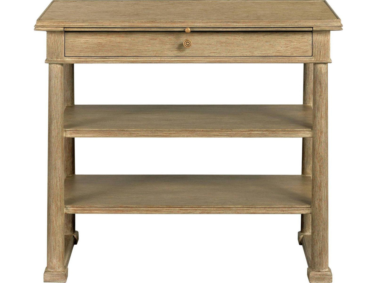 Rectangular Wood Tier End Table in Washed Oak