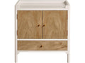 1-Drawer White Lacquer Nightstand with Bleach Face